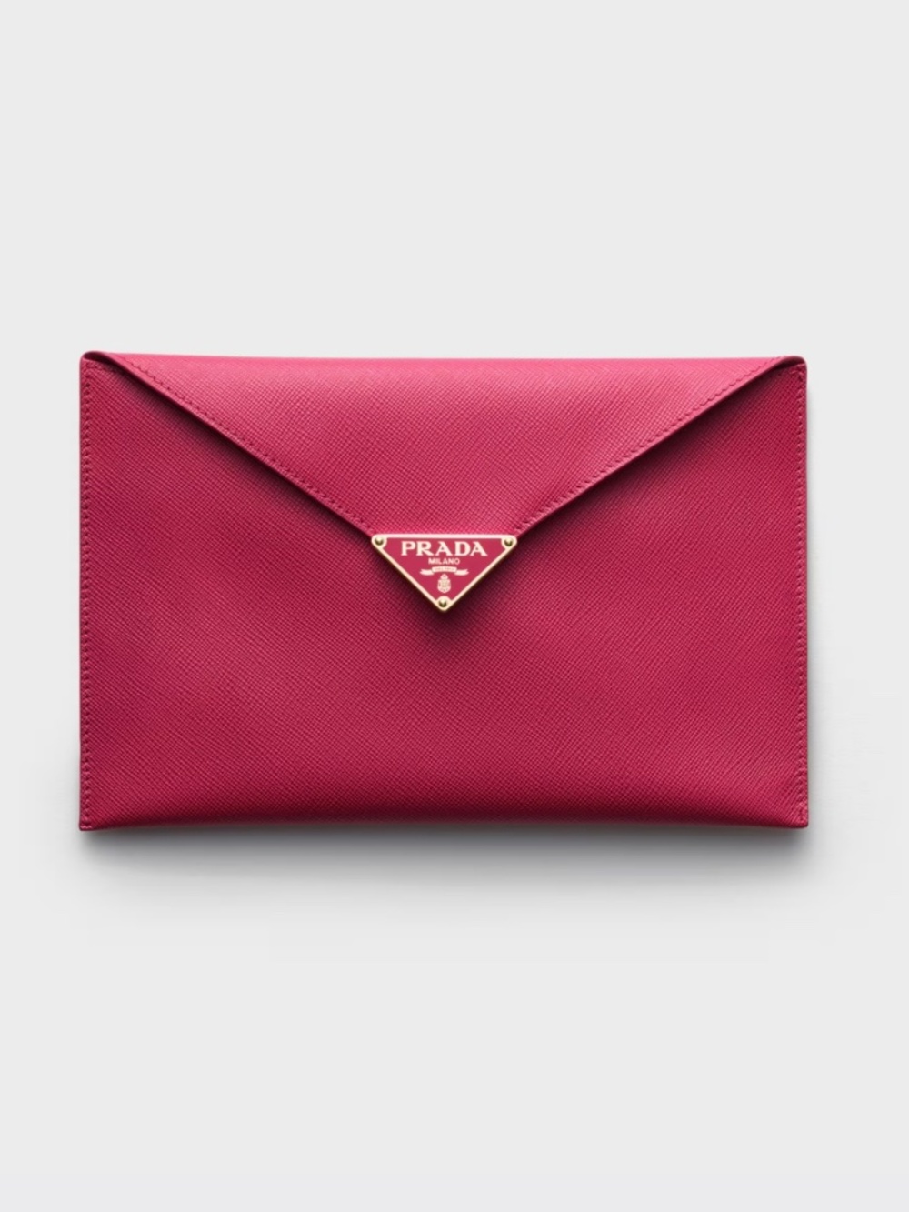 Prada leather envelope clutch